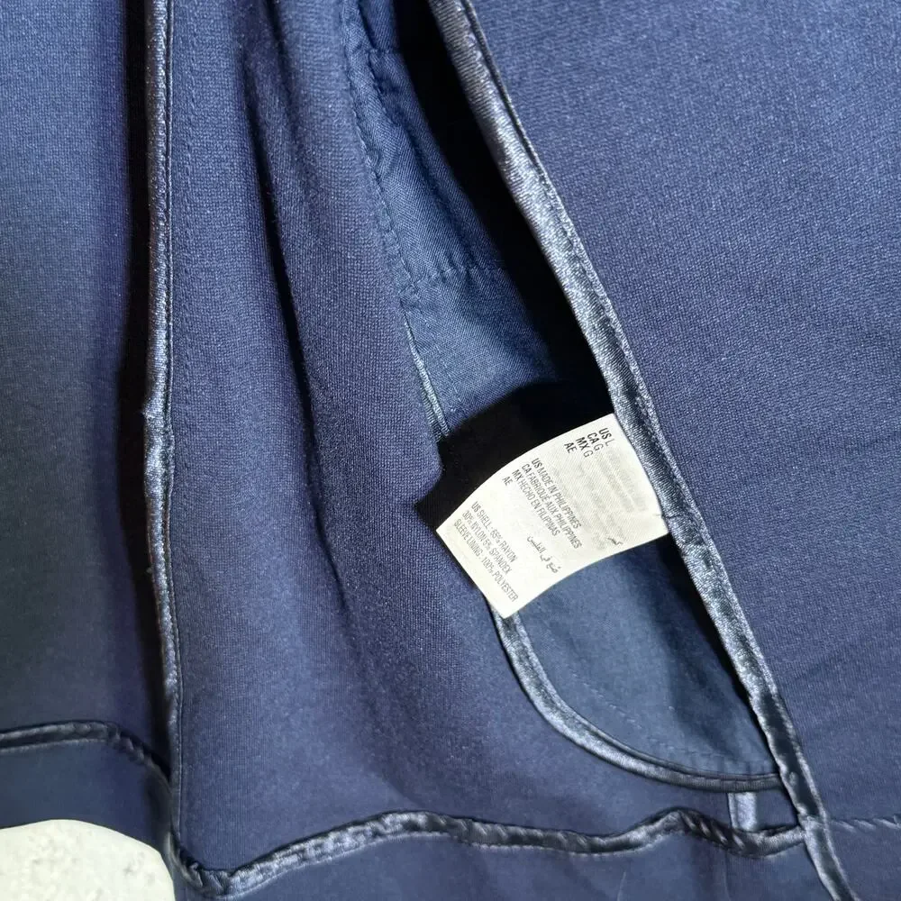 Alfani Mens Modern Knit Two Button Blazer Jacket Navy L $140